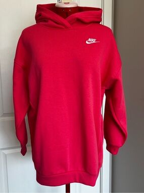 Nike Hot Pink Pullover Hoodie with White Swoosh